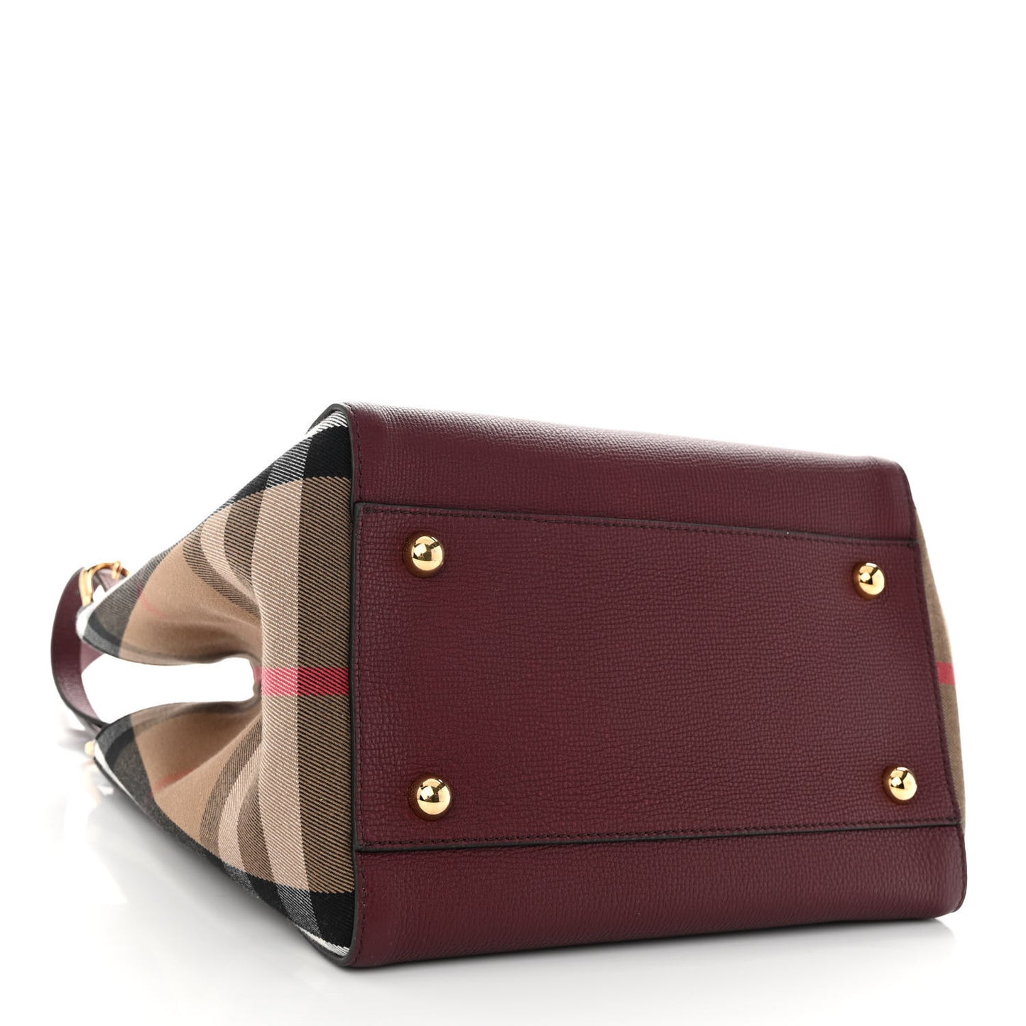 Grainy Calfskin House Check Small Canterbury Mahogany Red