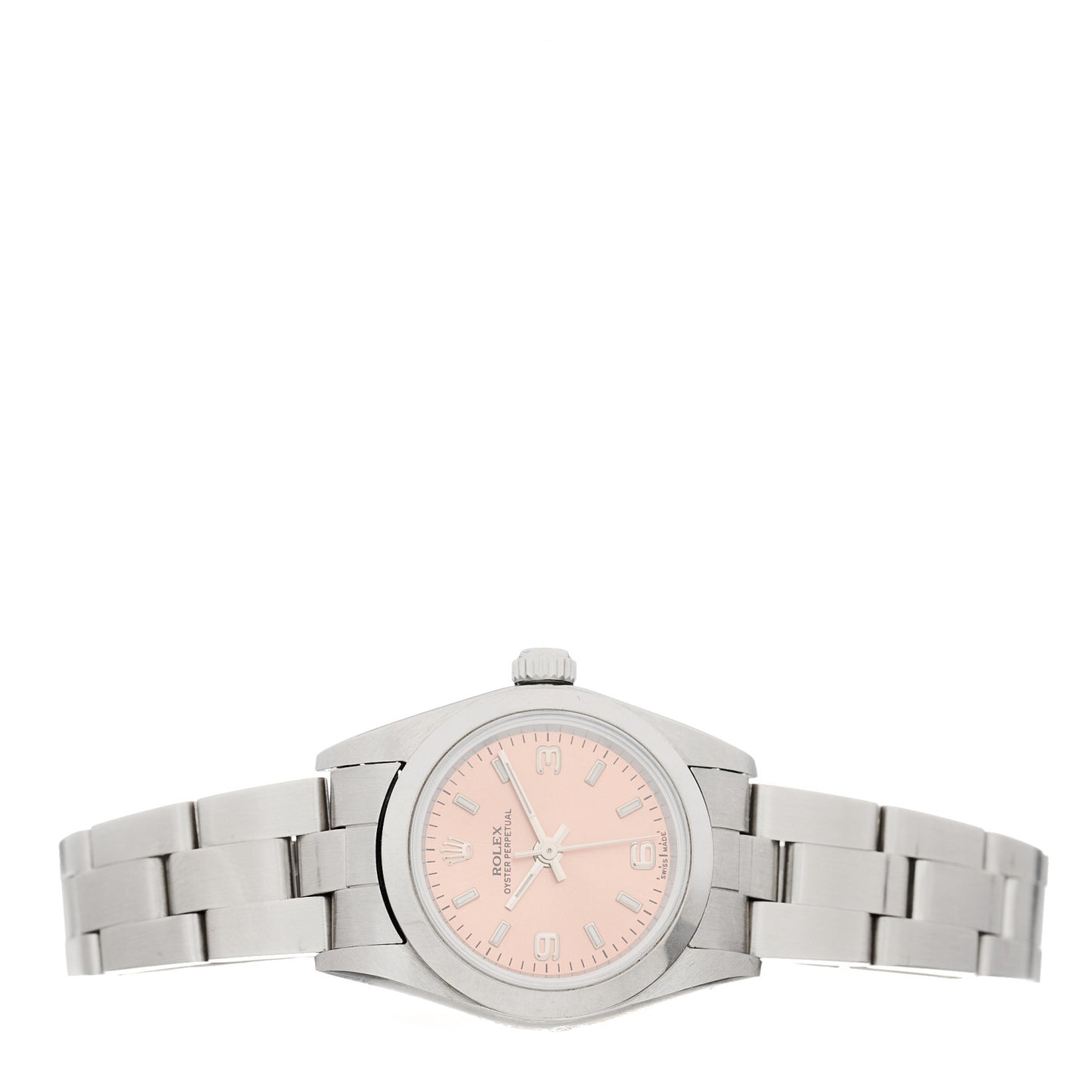 Stainless Steel 24mm Oyster Perpetual Watch Pink 76080
