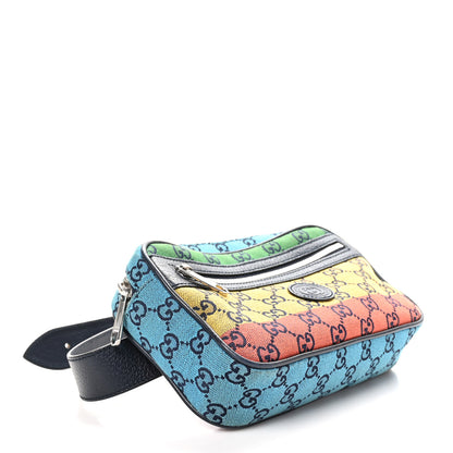 Gucci Monogram Multicolor Retro Interlocking G Belt Bag 90 36 Blue Rainbow Light Blue 4 of 10