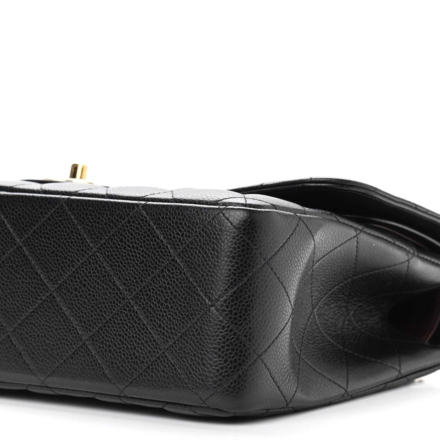 Caviar Quilted Jumbo Double Flap Black