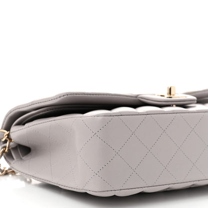 Chanel Lambskin Quilted Medium Double Flap Grey 9 of 11