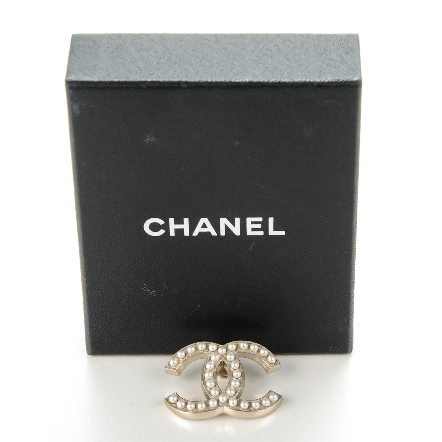 Chanel Pearl CC Brooch Pin Silver 4 of 4