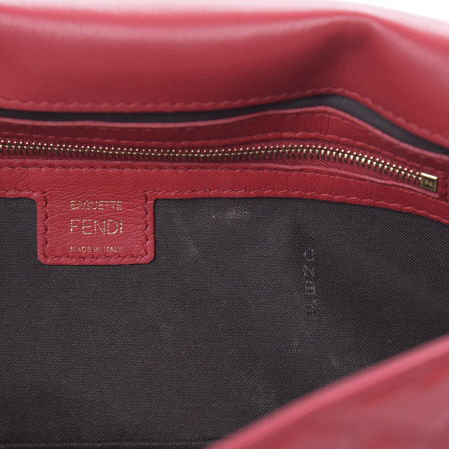 Fendi Nappa FF 1974 Embossed Baguette Fragola 11 of 13
