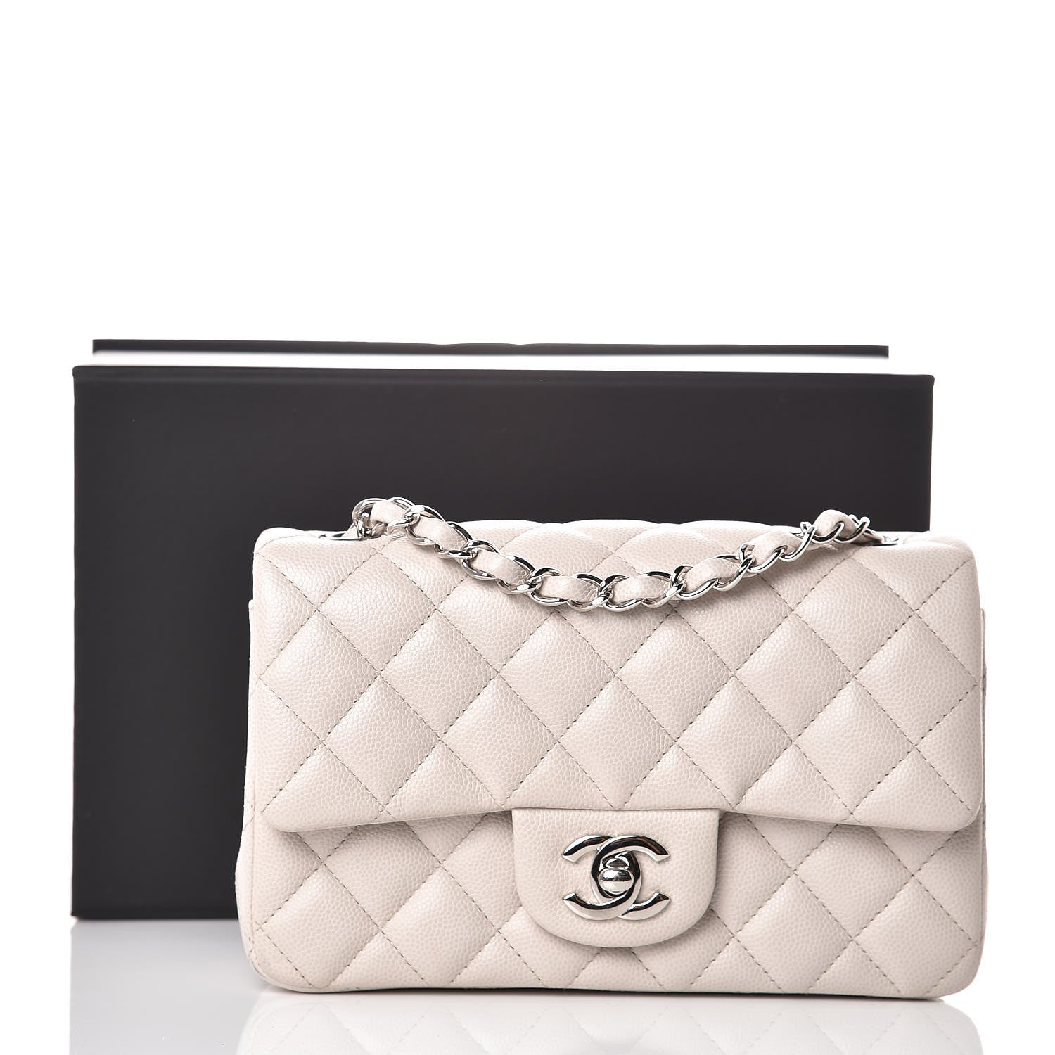 Chanel Caviar Quilted Mini Rectangular Flap Ivory 10 of 10