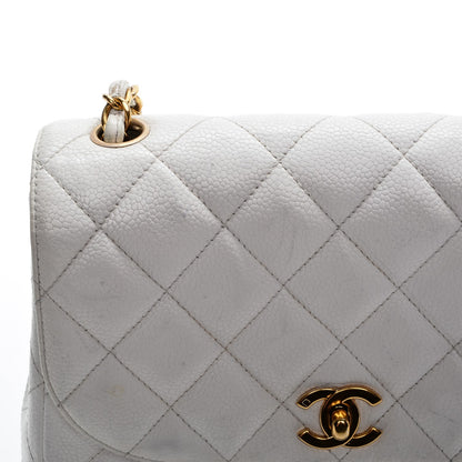 Chanel Caviar Quilted Medium Single Flap White 9 of 13