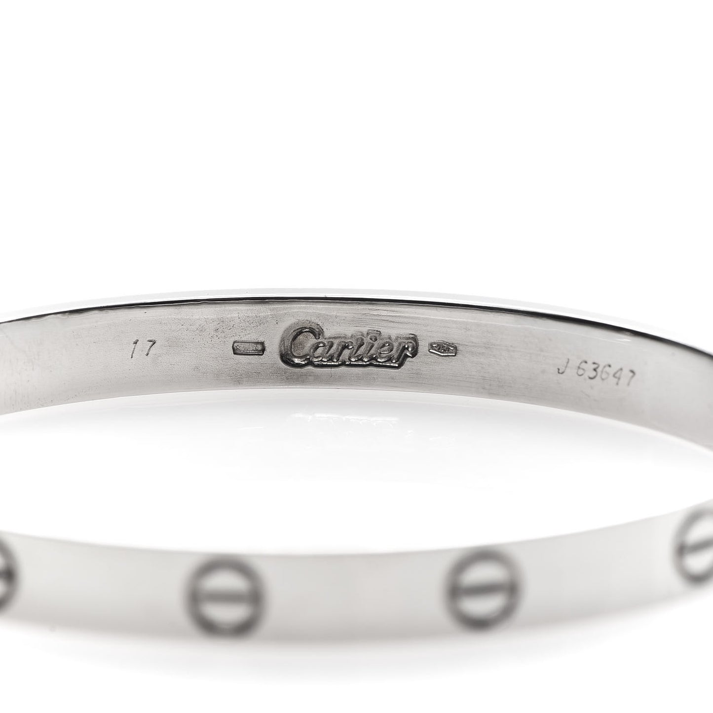 18K White Gold LOVE Bracelet 17