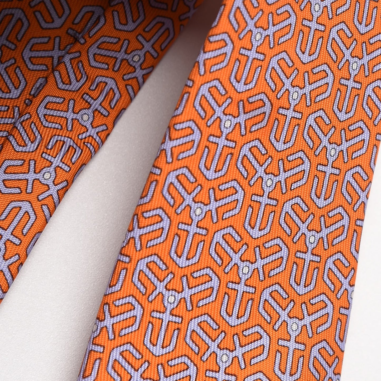 Mens Silk Anchor Neck Tie Orange