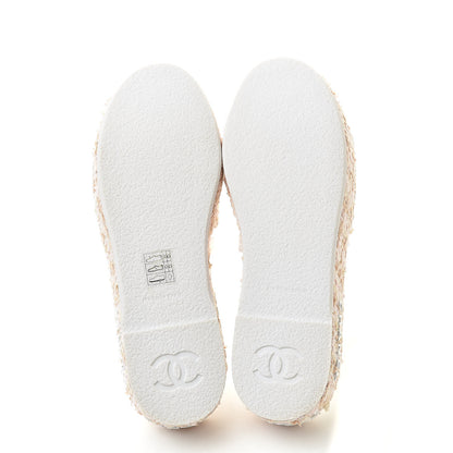 Chanel Tweed CC Mules 40 Pink Beige White 5 of 9