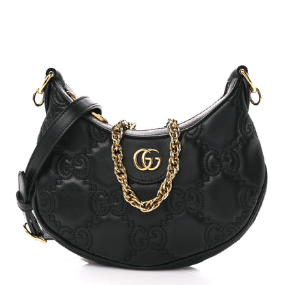 Gucci Calfskin GG Matelasse Mini Hobo Shoulder Bag Black 1 of 10