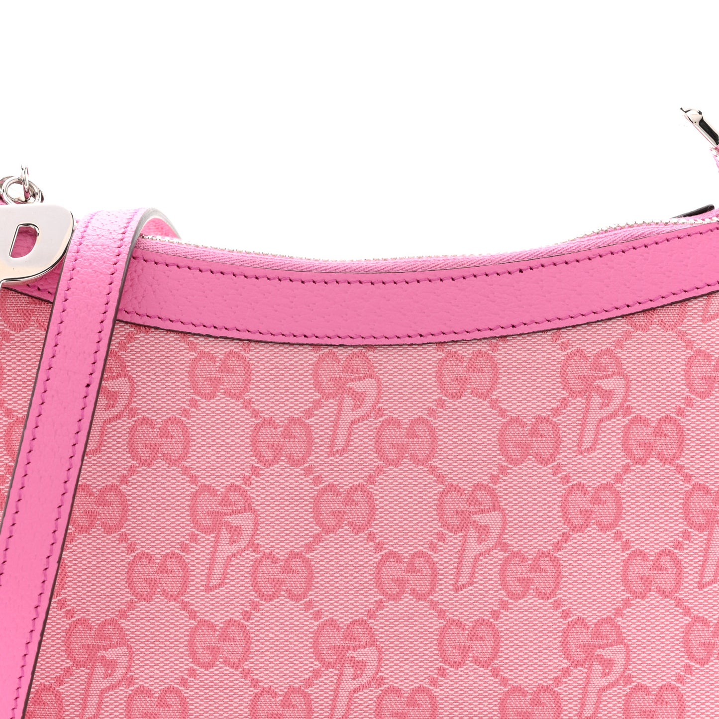 X PALACE GG Supreme Monogram Palace Textured Dollar Calfskin Shoulder Bag Pink Pale Rose Palace