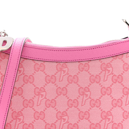 Gucci X PALACE GG Supreme Monogram Palace Textured Dollar Calfskin Shoulder Bag Pink Pale Rose Palace 8 of 11