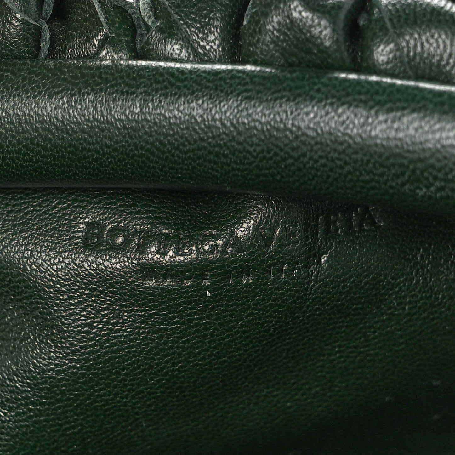 Nappa Intrecciato The Mini Pouch Bottle Green