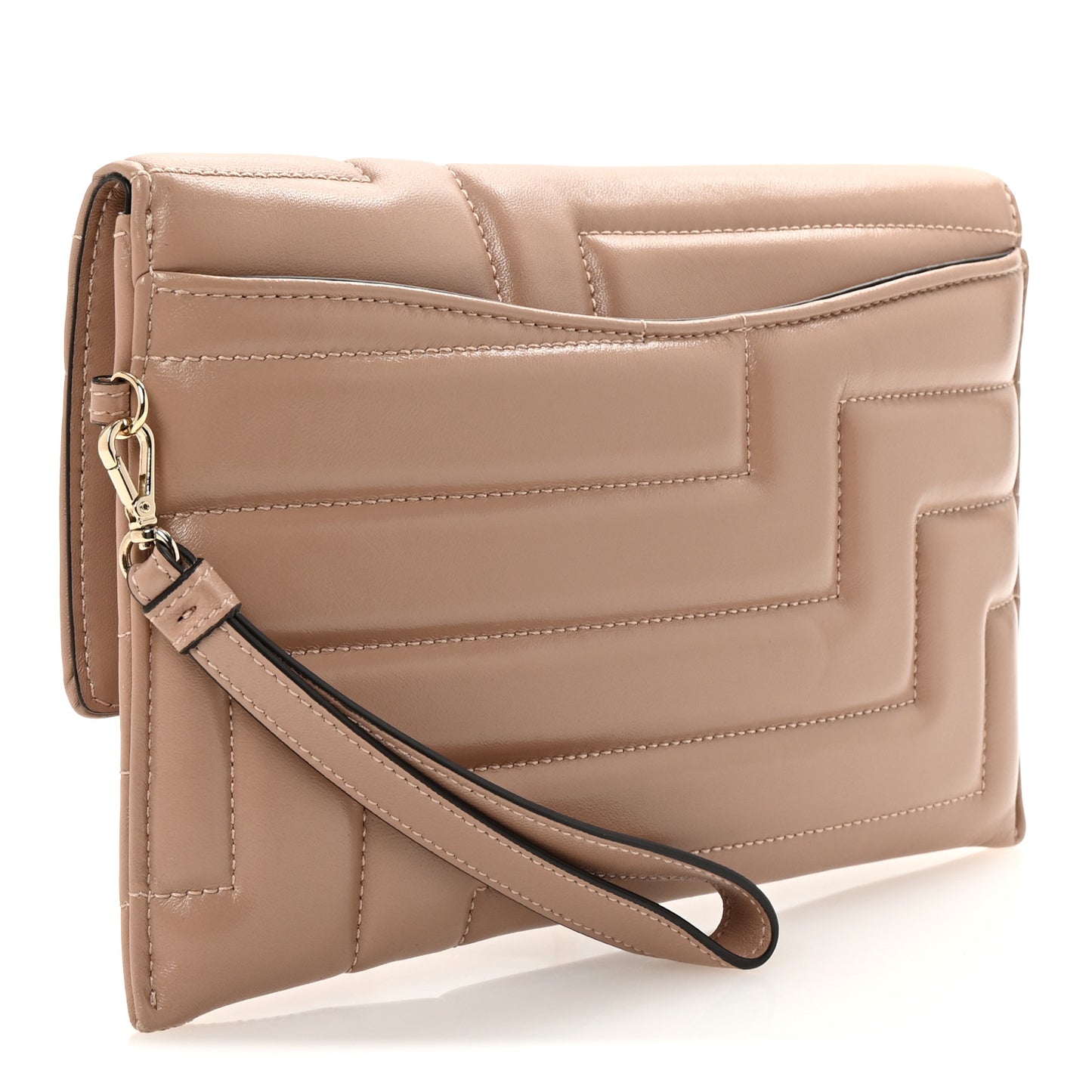 Nappa Quilted Square Avenue Envelope Pouch Ballet Pink