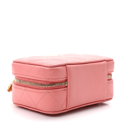 Chanel Lambskin Quilted Top Handle Mini Vanity Case Pink 4 of 9