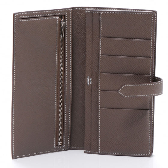 Hermes Epsom Leather Bearn Wallet Etoupe 6 of 8
