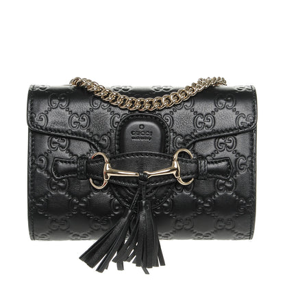 Gucci Guccissima Mini Emily Shoulder Bag Black 1 of 7