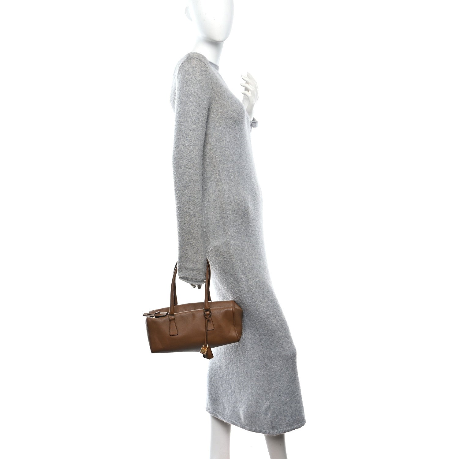 Prada Saffiano Rectangular Shoulder Bag Brown 2 of 13