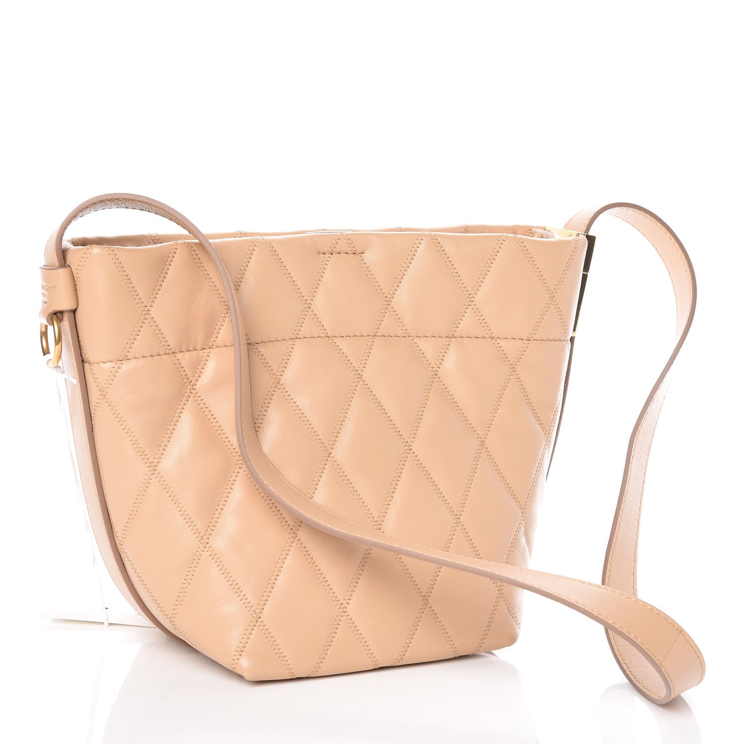 Givenchy Lambskin Quilted Mini GV Bucket Bag Beige Camel 3 of 9
