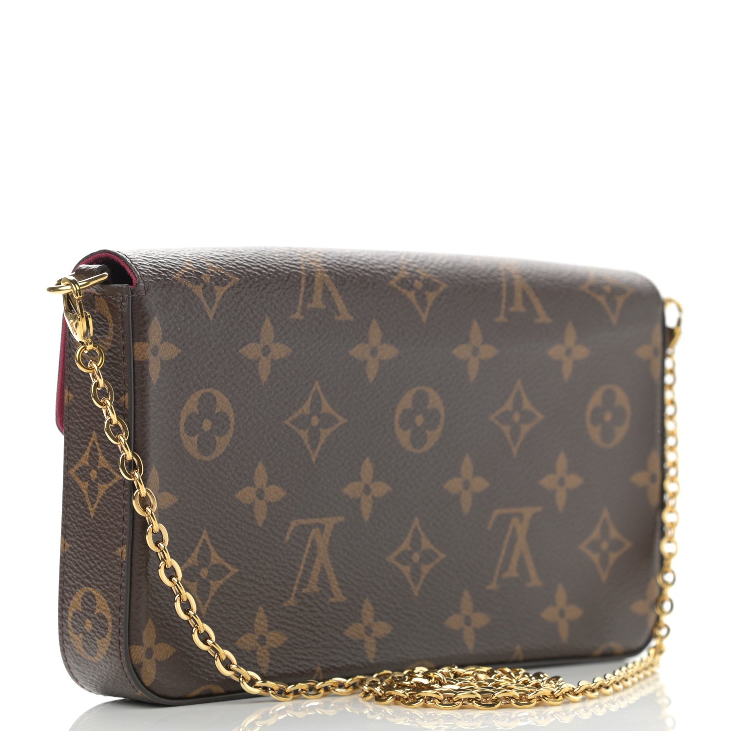 Louis Vuitton Monogram Pochette Felicie Chain Wallet Fuchsia 4 of 10