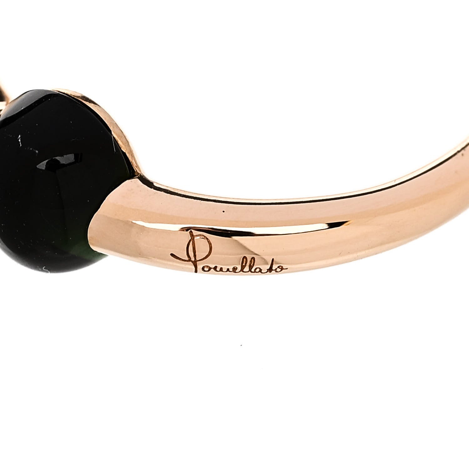 Pomellato 18K Rose Gold Green Tourmaline M'Ama Non M'Ama Ring 56 7.5 5 of 5