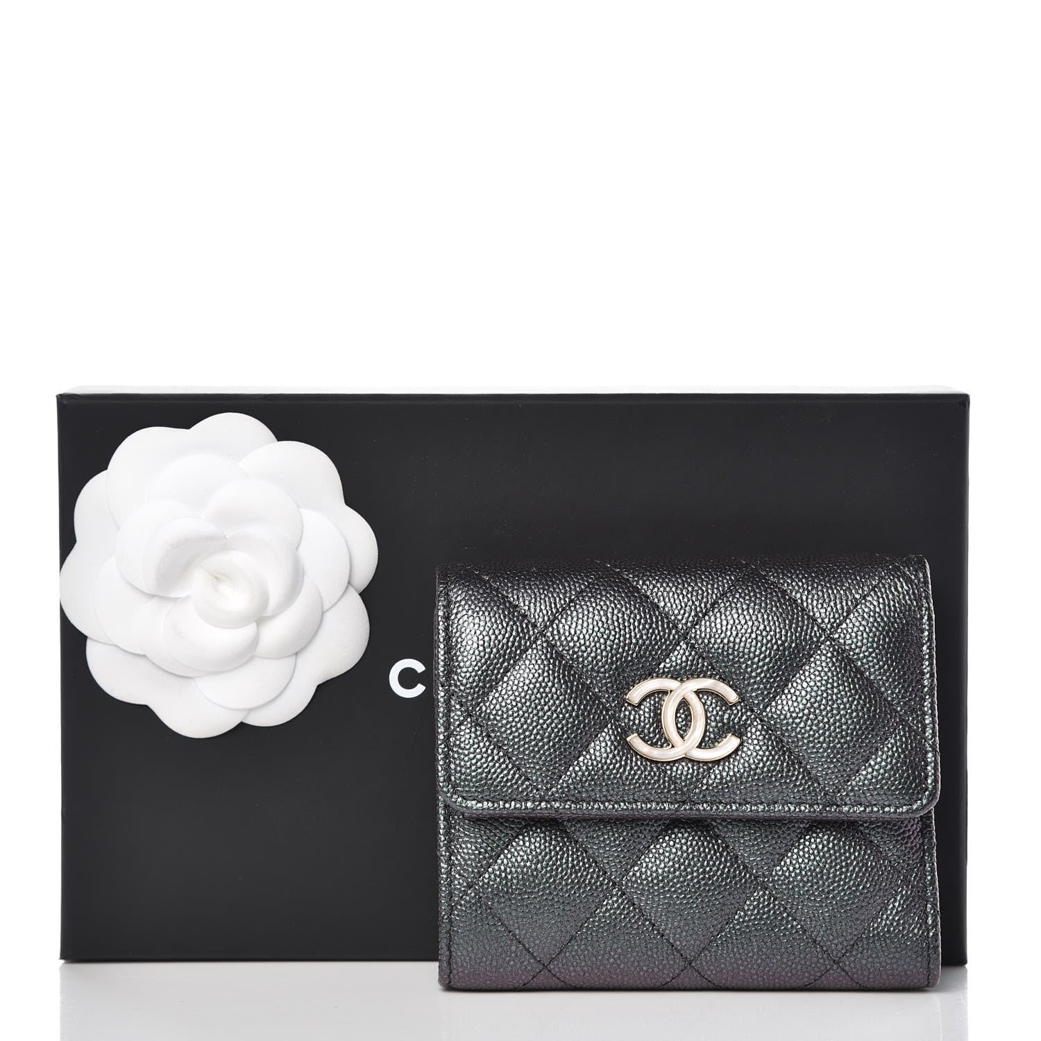 Chanel Iridescent Caviar Quilted Small Flap Wallet Black 10 of 10