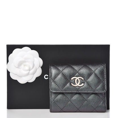 Chanel Iridescent Caviar Quilted Small Flap Wallet Black 10 of 10