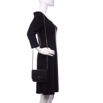 Chanel Lambskin Quilted Wallet On Chain WOC Black 2 of 14