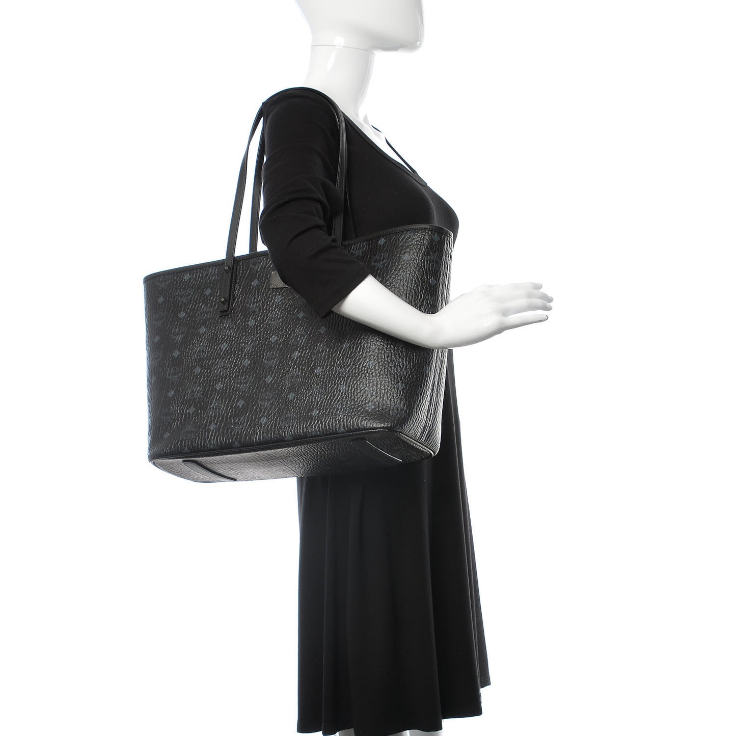 Visetos Medium Anya Zip Top Shopper Tote Black