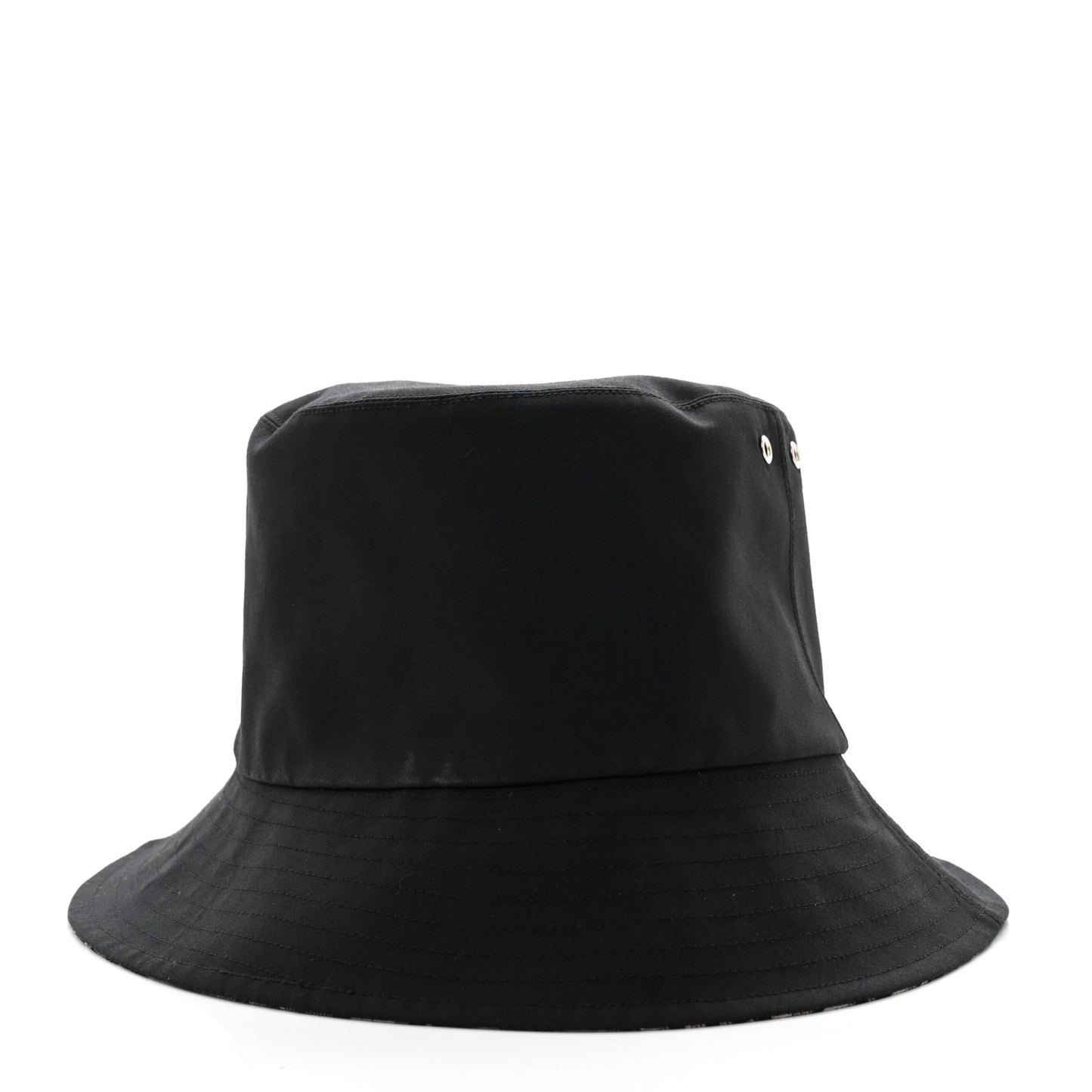 Polyester Cotton Oblique Reversible Teddy-D Brim Bucket Hat 56 Black