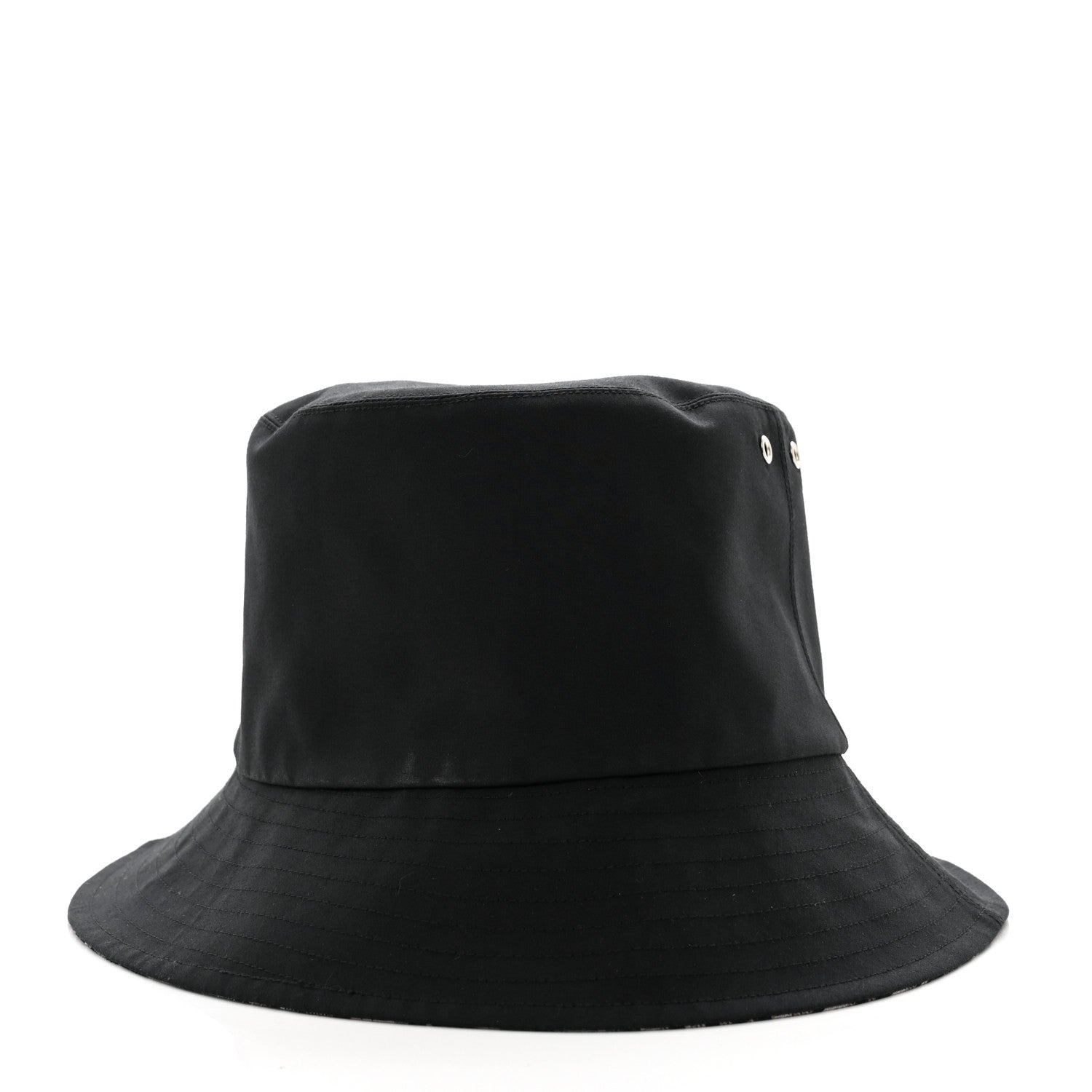 Christian Dior Polyester Cotton Oblique Reversible Teddy-D Brim Bucket Hat 56 Black 6 of 10