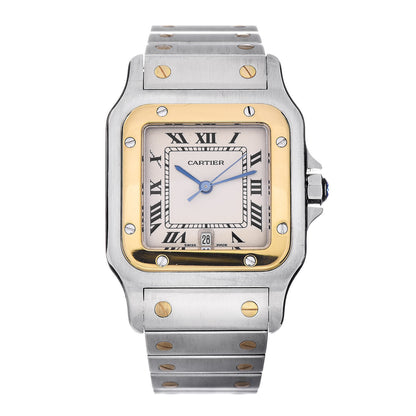 Cartier Stainless Steel 18K Yellow Gold 29mm Santos De Galbee Quartz Watch 2 of 10