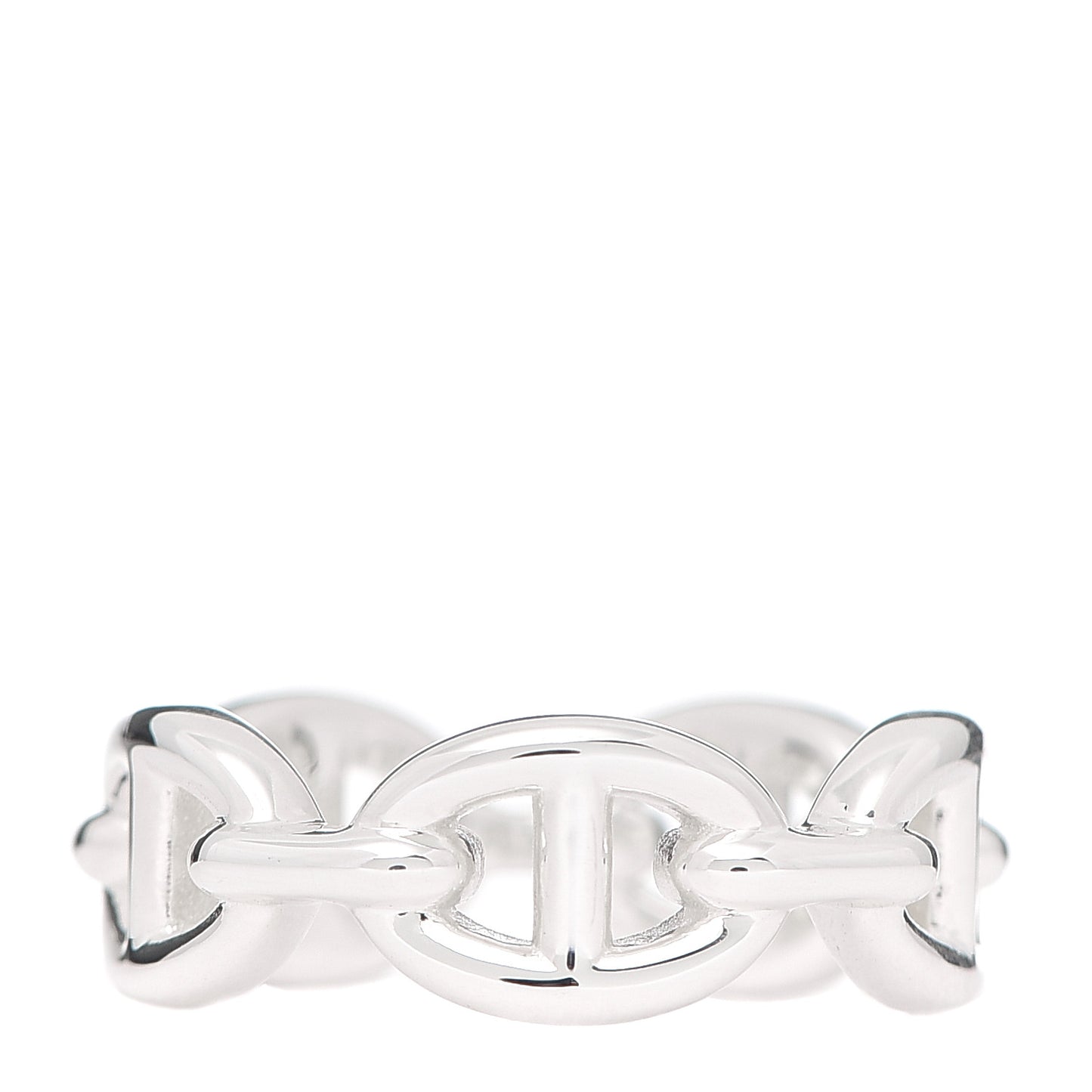 Sterling Silver PM Chaine d'Ancre Enchainee Band Ring 53 6.25