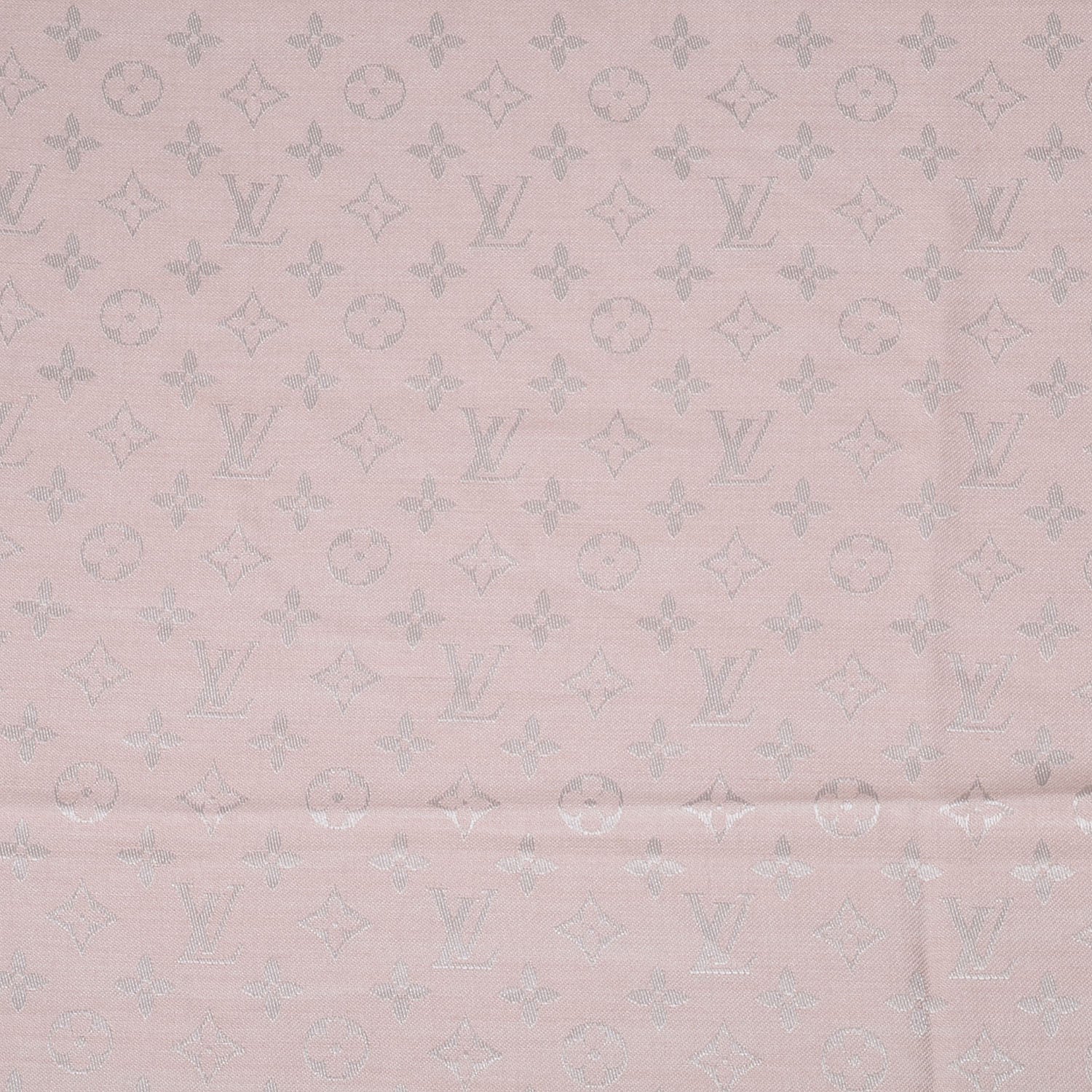 Louis Vuitton Silk Wool Monogram Denim Shawl Rose 4 of 5