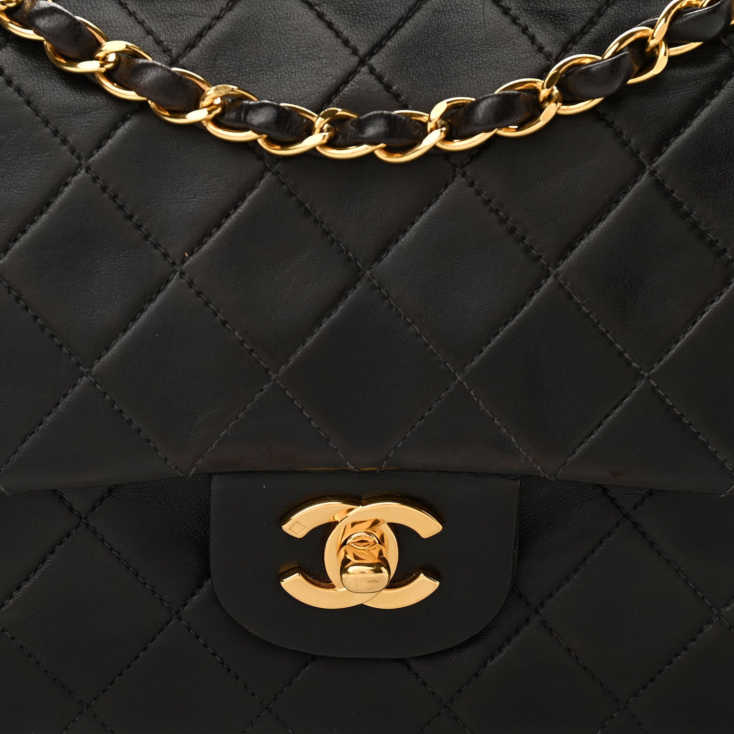 Chanel Lambskin Quilted Medium Double Flap Black 8 of 10