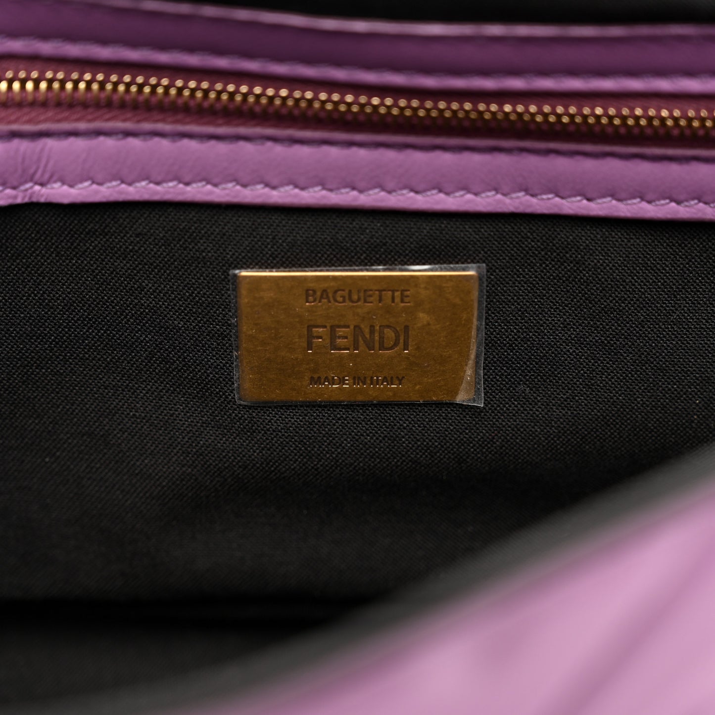 Nappa FF 1974 Embossed Baguette Agapanto