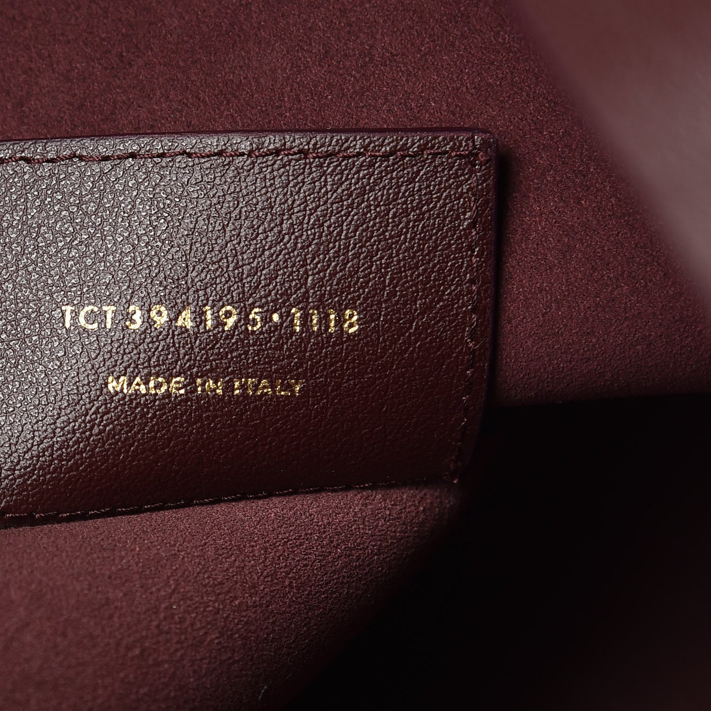 Calfskin Large Shopping Tote Bordeaux