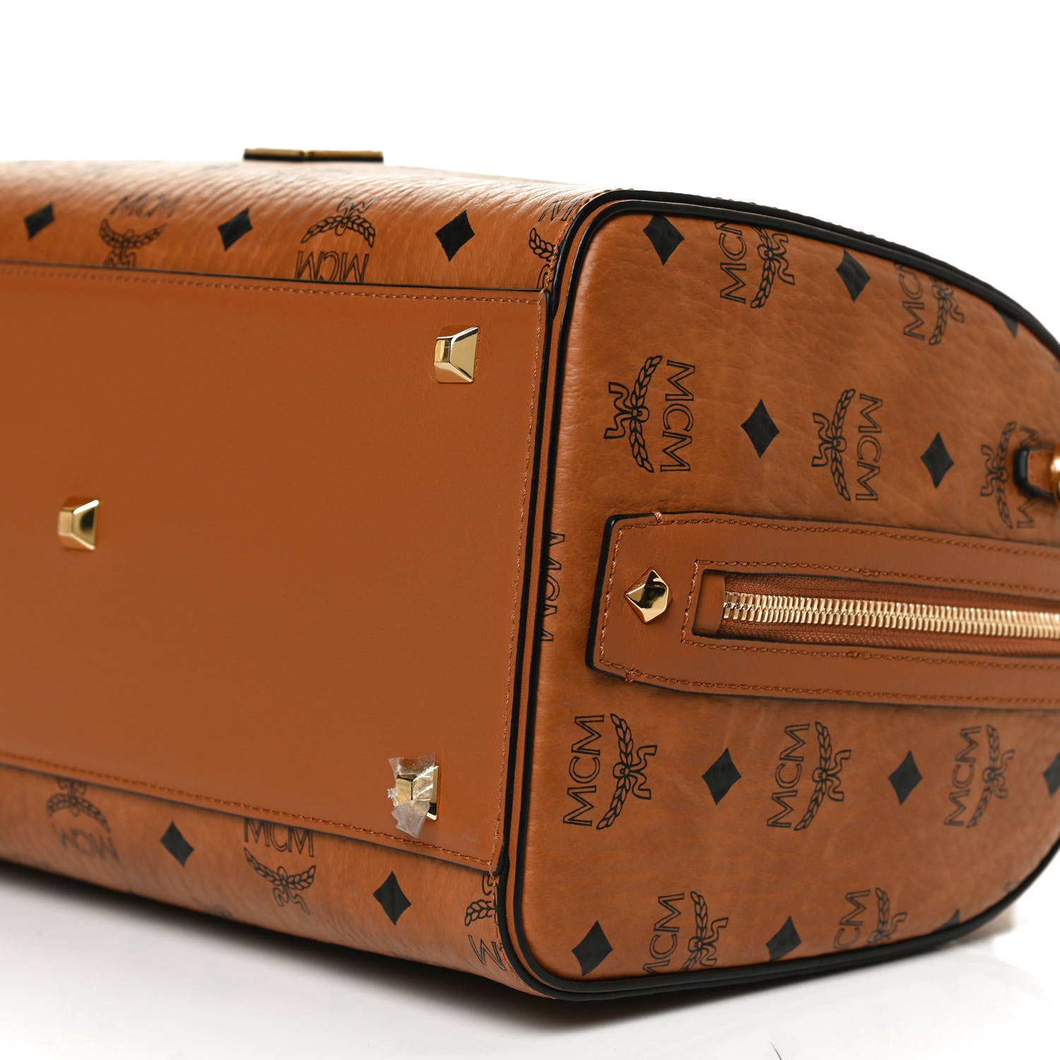 MCM Visetos Medium Boston Bag Cognac 10 of 10