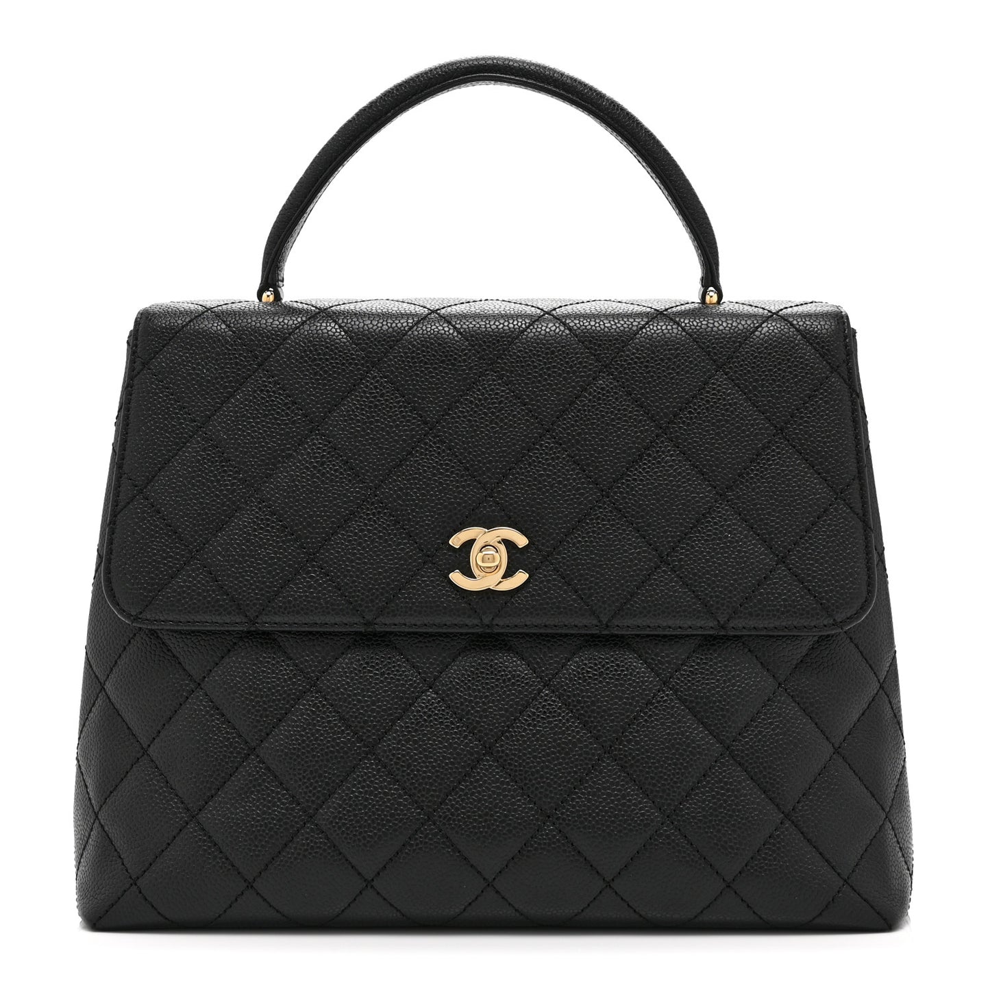 Caviar Quilted Jumbo Kelly Flap Black
