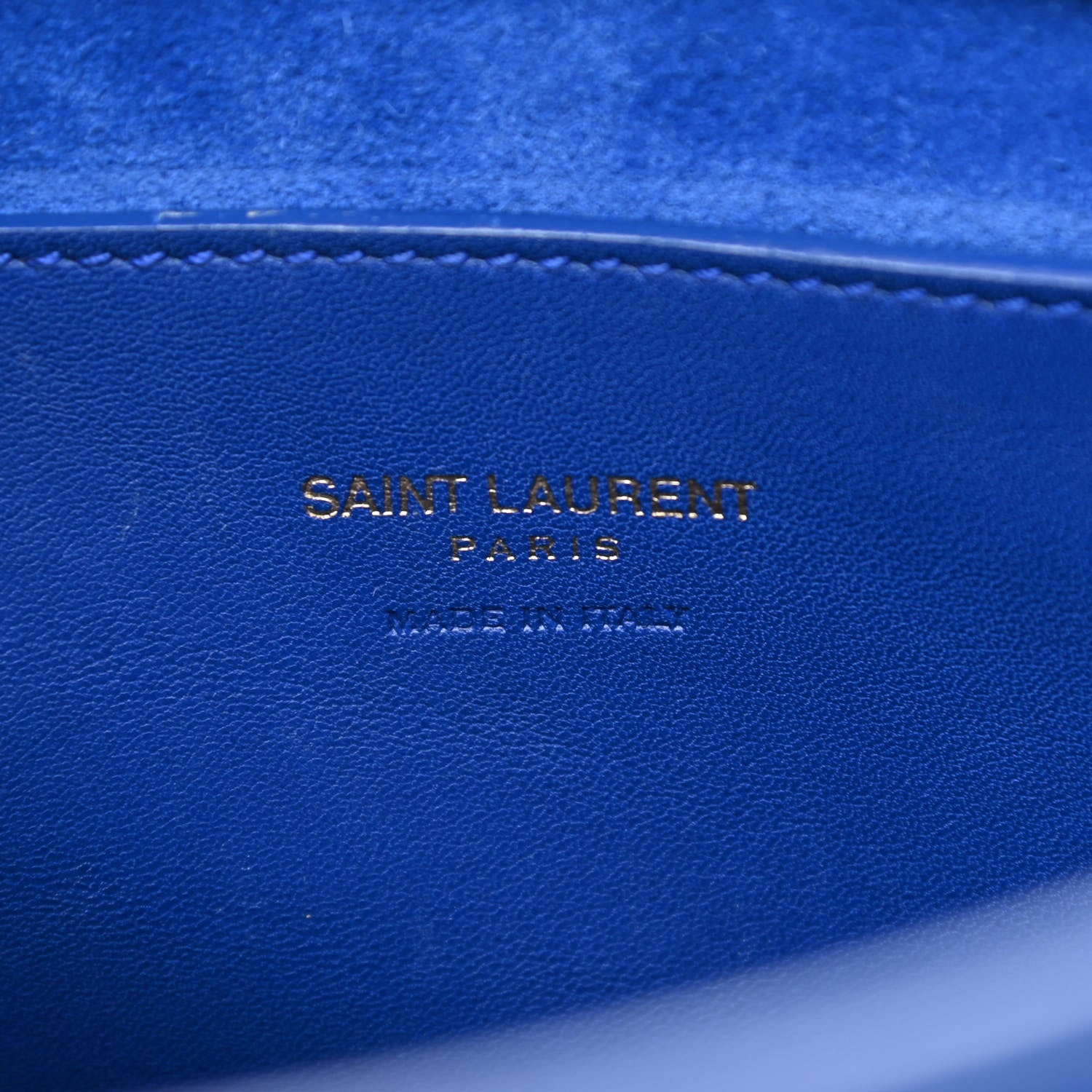 Saint Laurent Calfskin Monogram Baby Cabas Blue 5 of 13