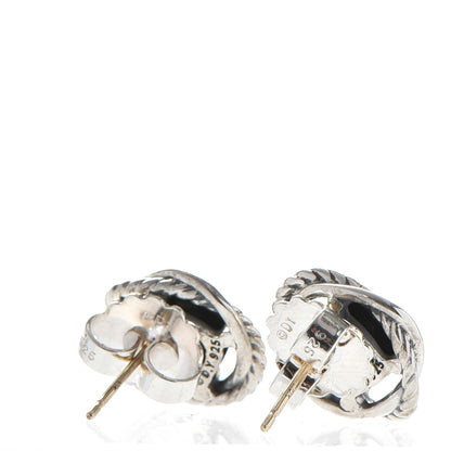 David Yurman Sterling Silver Black Onyx 7mm Infinity Earrings 4 of 7