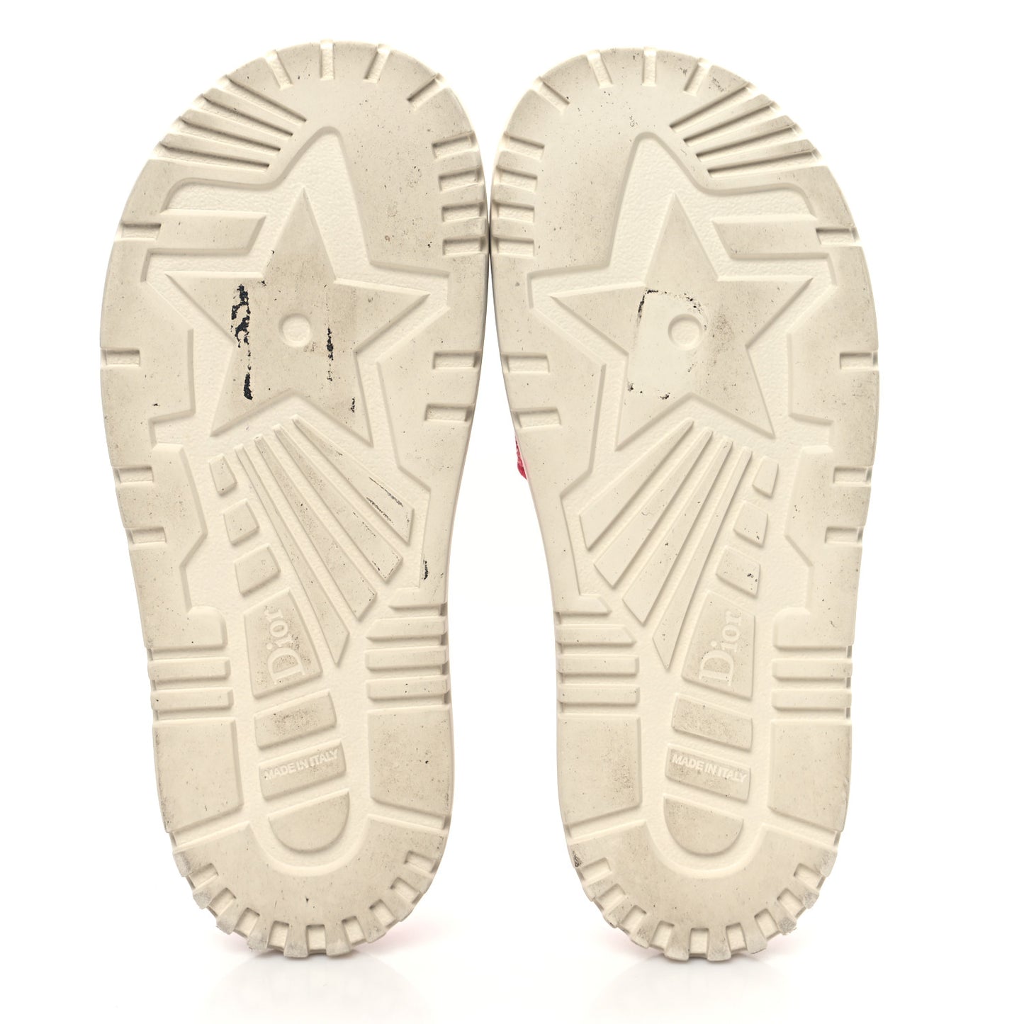 Canvas Toile de Jouy Embroidered Dway 10mm Slide Sandals 38.5 Off White Raspberry