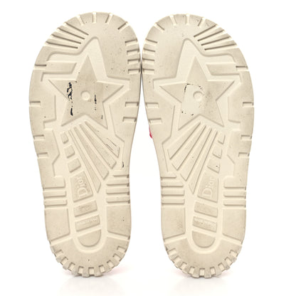 Christian Dior Canvas Toile de Jouy Embroidered Dway 10mm Slide Sandals 38.5 Off White Raspberry 5 of 9