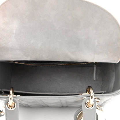 Christian Dior Lambskin Cannage Medium Lady Dior Grey 5 of 12
