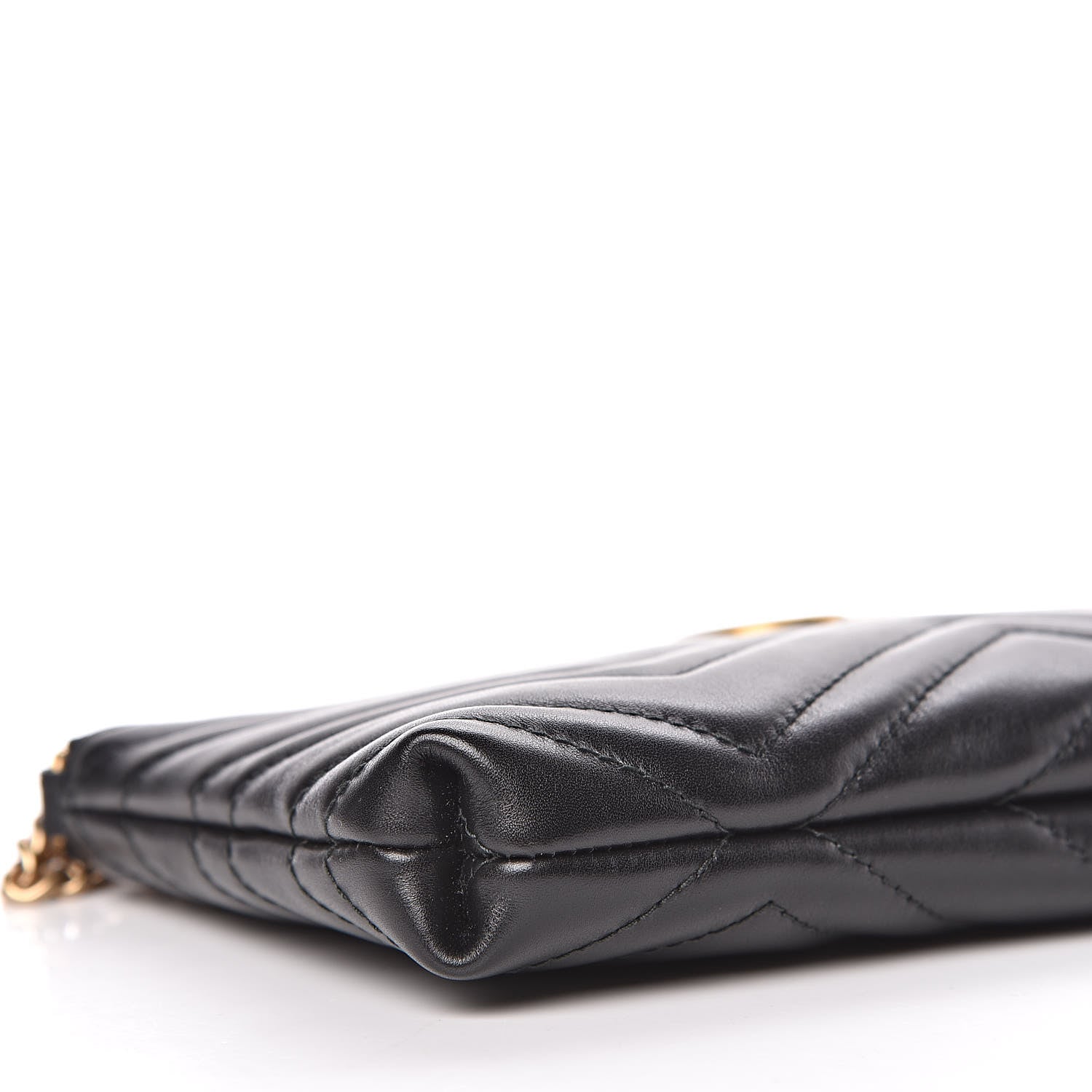 Gucci Calfskin Matelasse Mini GG Marmont Chain Bag Black 8 of 9
