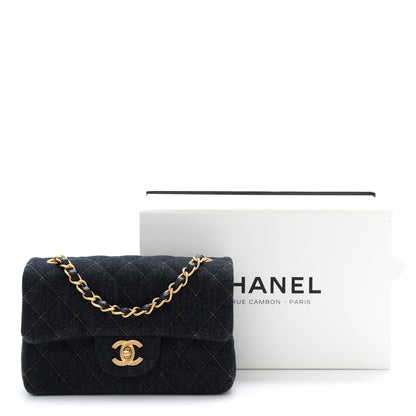 Chanel Denim Quilted Mini Rectangular Flap Dark Blue 11 of 11