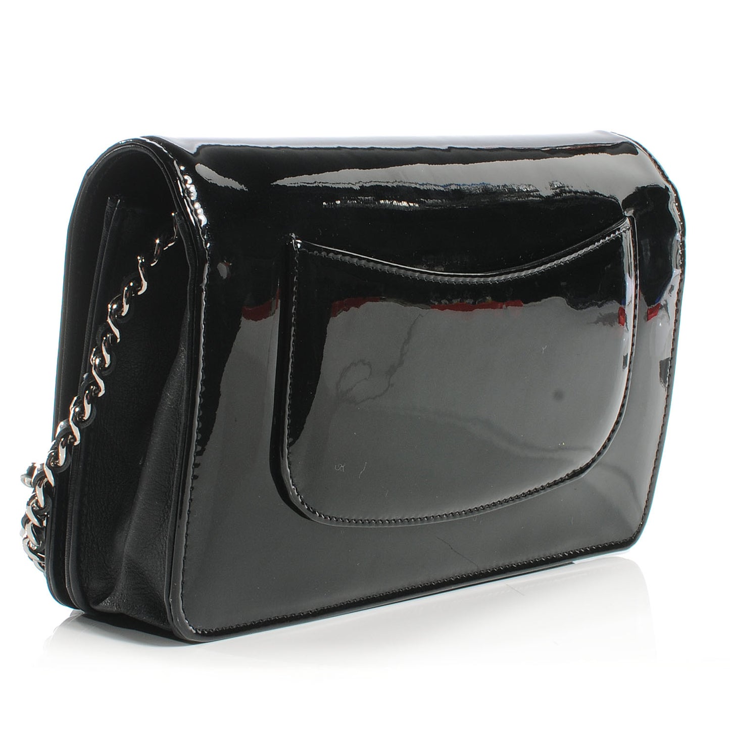 Patent Strass Wallet On Chain Black