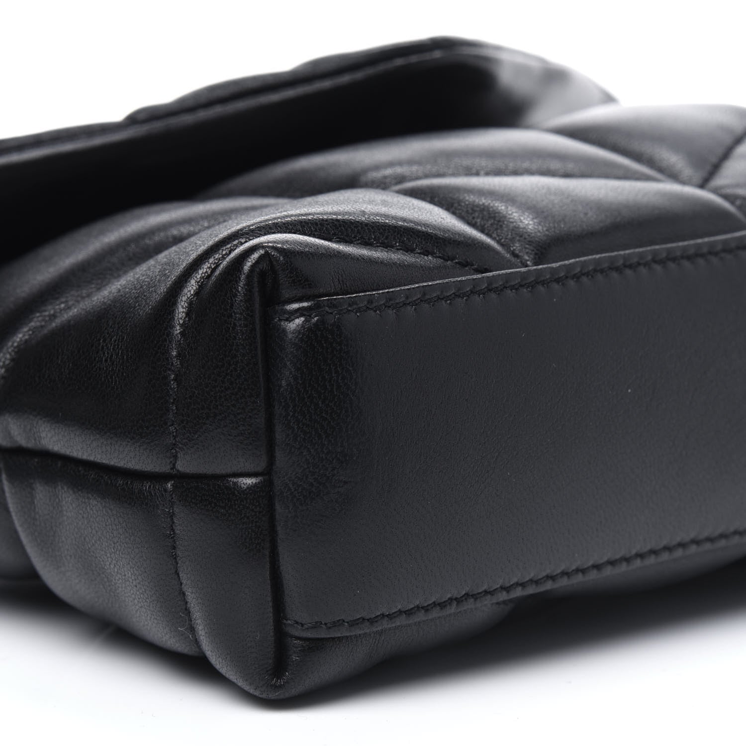 Saint Laurent Lambskin Monogram Loulou Puffer Pouch Clutch Black 8 of 11