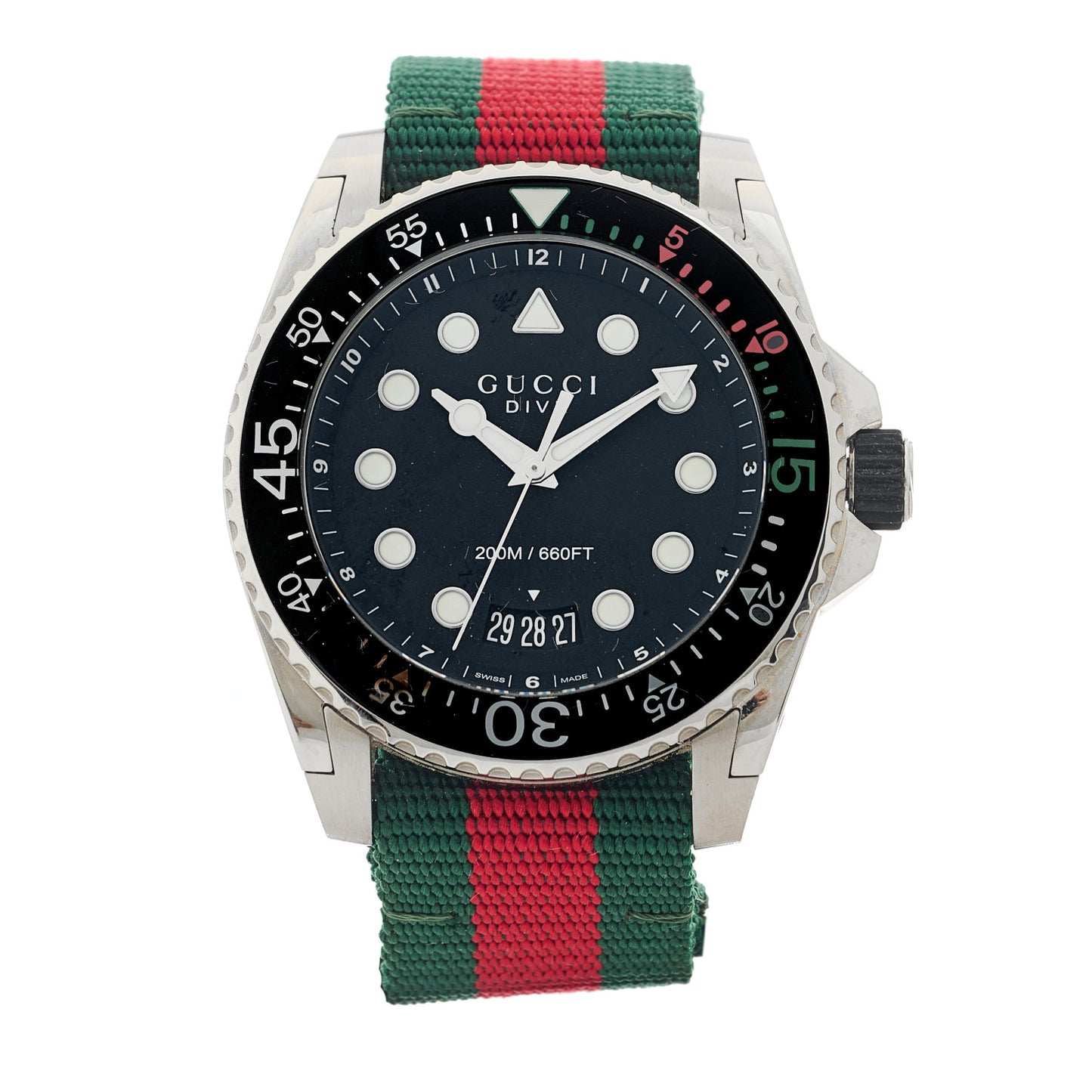 Stainless Steel Nylon 45mm Dive Quartz Watch Black