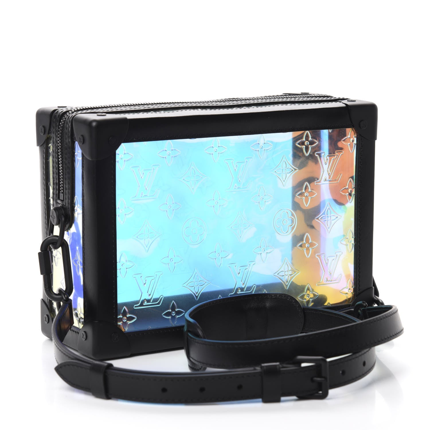 Louis Vuitton Calfskin PVC Monogram Solar Ray Soft Trunk Iridescent Prism Black 3 of 9
