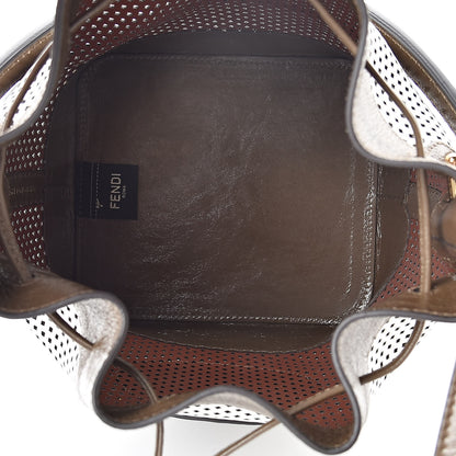 Fendi Vitello Liberty Glossy Lambskin F is Fendi Perforated Large Mon Tresor Bucket Bag White Ice Rust Maya 5 of 11